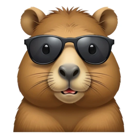 cool capybara wearing fashionable dark sunglasses sticker