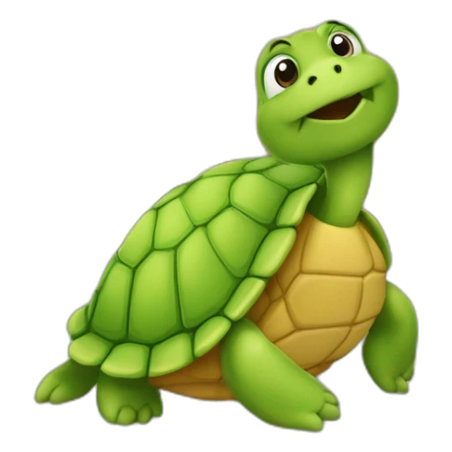 Tortue sur armoire qui mange du poulet sticker