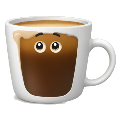 cup of espresso with sad face  sticker