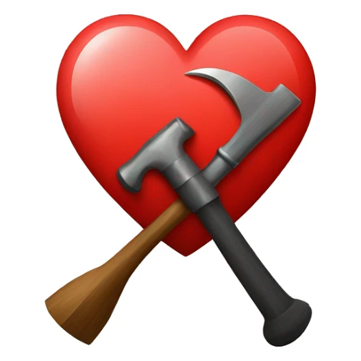 Hammer and sickle in a heart sticker
