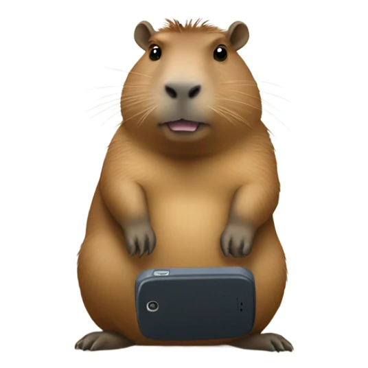 capybara takes video on phone sticker