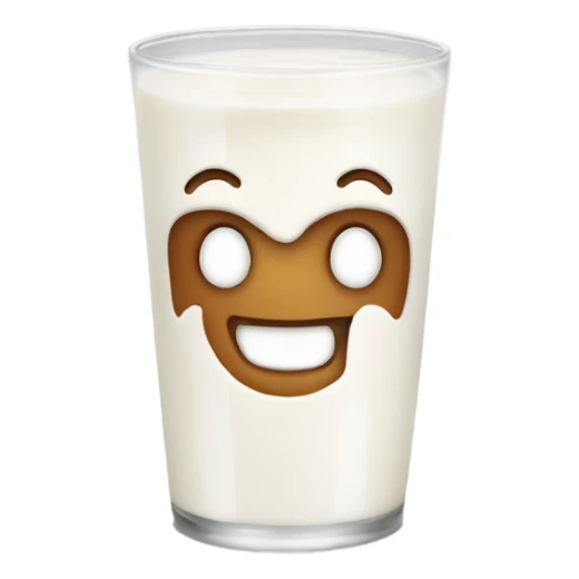 Smiling emoji with milk on face sticker