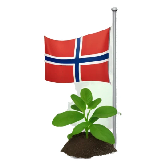 Norweigan flag with a green plant in it. sticker
