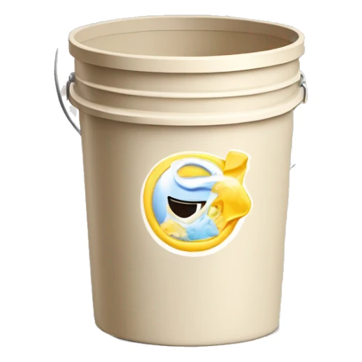 washing powder in a beige bucket sticker