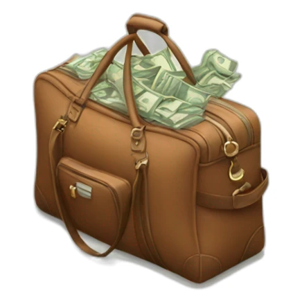 Travel bag full of money sticker