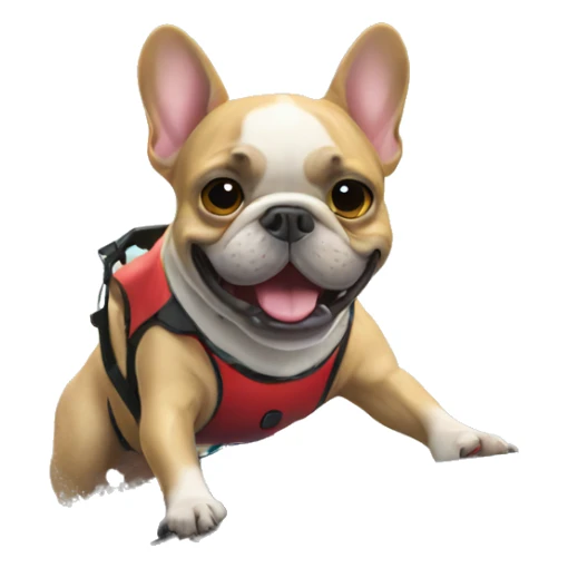 French bulldog water skiing sticker