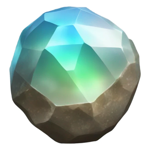 An opalescent rock gem in an orb sticker
