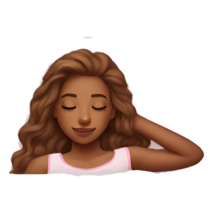 Teen girl sleeping in a bed pink  sticker
