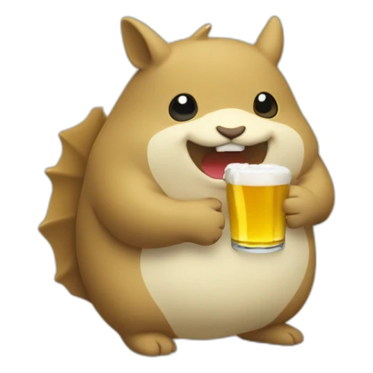 Pikashu qui bois un bière sticker