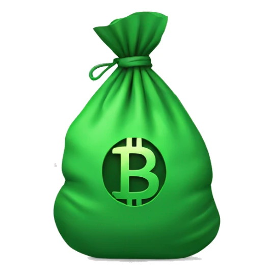Money bag with green bitcoin cash sign sticker