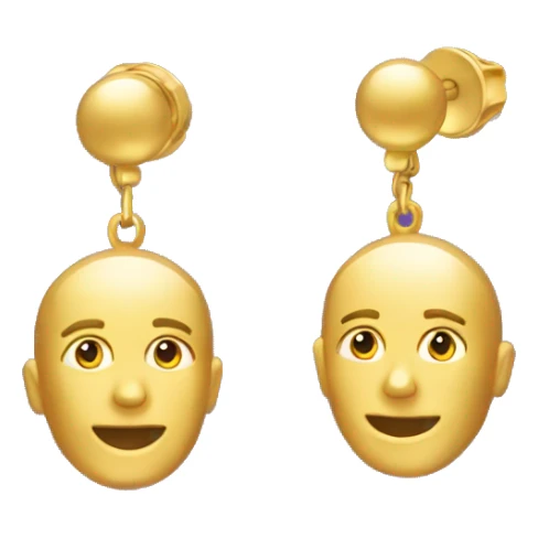 A pair of gold earrings  sticker