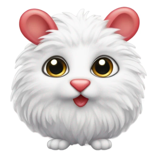 Rata blanca con ojos de corazón enamorado  sticker