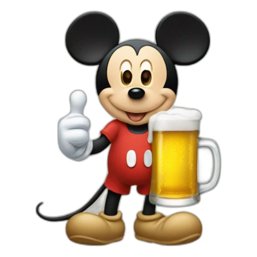Mickey qui boie de la bière sticker