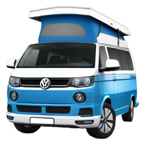 VW T6.1 California camping bus VW blue white sticker