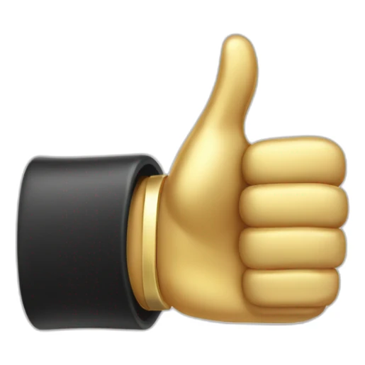 thumb up with gold rings on the fingers jewelry sticker