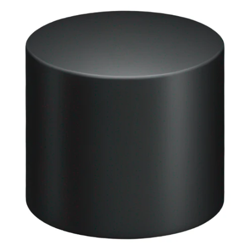 A black cylinder for covering text; not a face. sticker