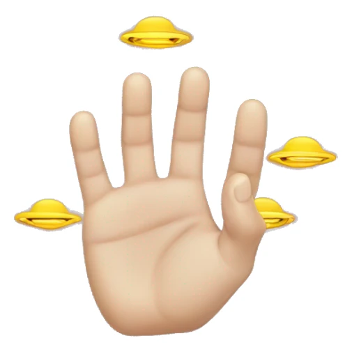 Two hands forming UFO letters with fingers sticker