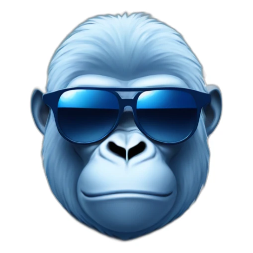 light blue gorilla with white angel wings and navy blue chromatic sunglasses sticker
