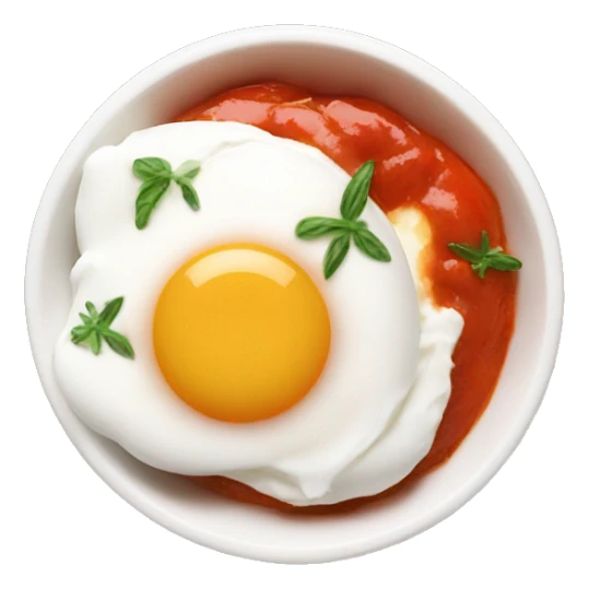 Poached egg on yogurt and tomato sauce sticker