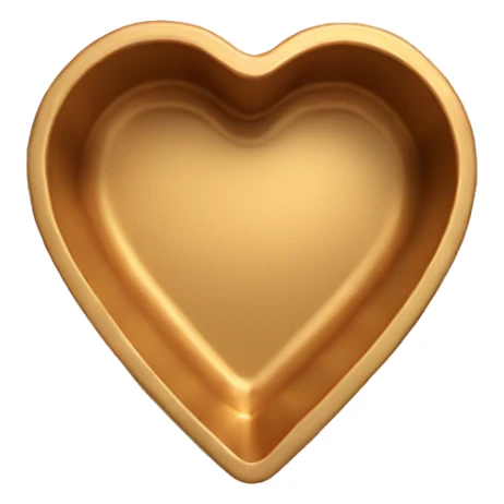 Realistic flat gold heart shaped cake pan. sticker