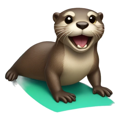 Otter riding surf board  sticker