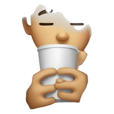 Boy inside a blanket sipping coffee eyes closed sticker