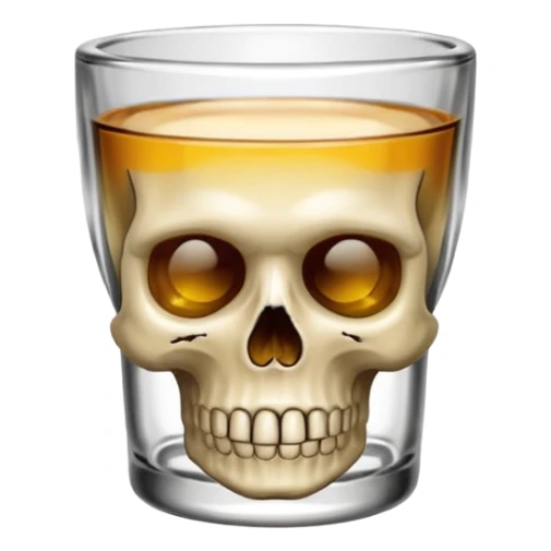 Shot glass with dead face sticker