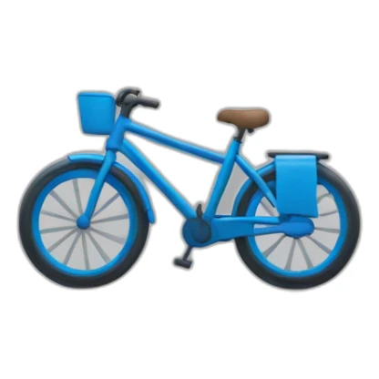 Un vélo Bleu sur un toit gris sticker