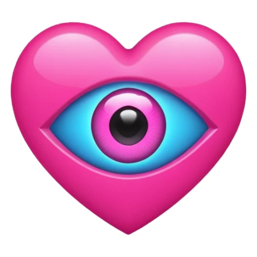 A neon heart with a eye in the center sticker