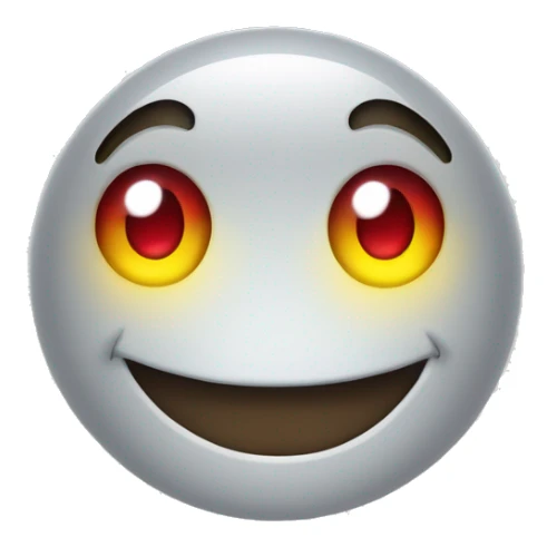 a smiley with mad smile with laser beam from eyes sticker