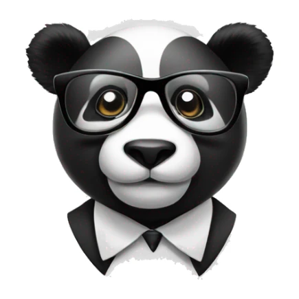 business black and white panda with gasses sticker
