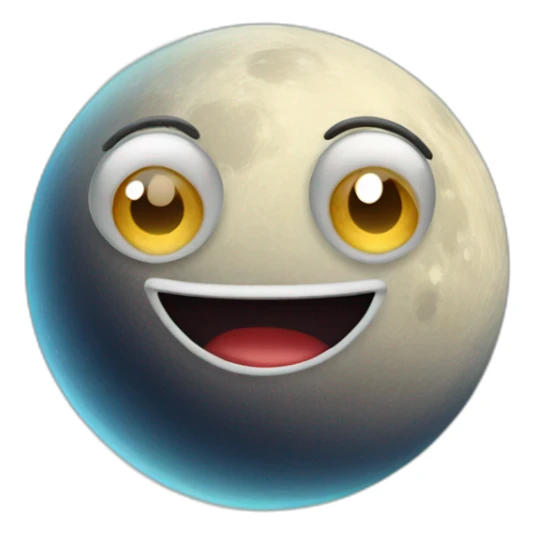 planet Moon with a cartoon sincere face with big confident eyes sticker