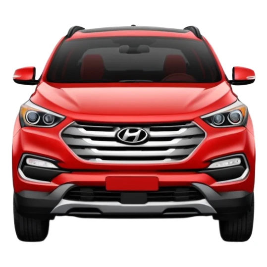 Red Hyundai Santa Fe sport suv black interior front view sticker