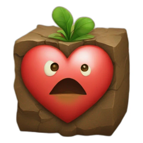 Ojo de corazon en un bloque de tierra sticker