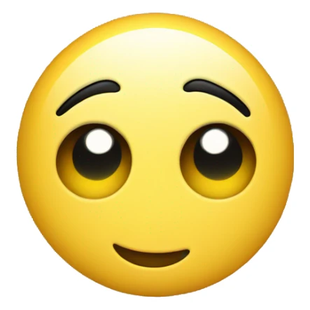 Yellow round head with two eyes on it and one of its eyebrows raised with a smirk type smile no nose  sticker