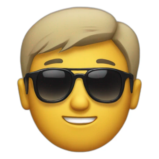 A rock with very short hair and sunglasses sticker