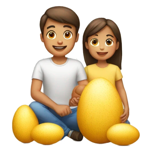 familia niño con huevo pascua sticker