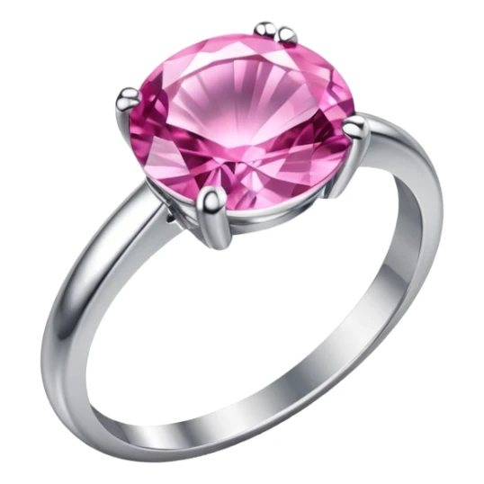 create a wedding ring emoji but with a pink crystal sticker