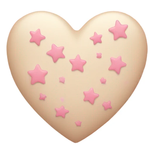 Beige heart with light pink stars inside sticker