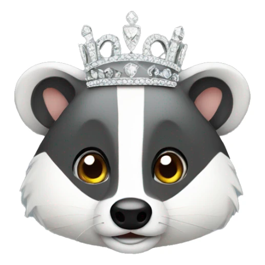 european badger in a tiara sticker