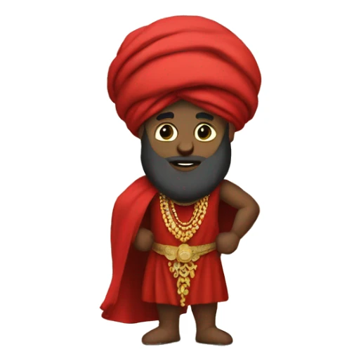 A caliph with big turban and red clothes sticker