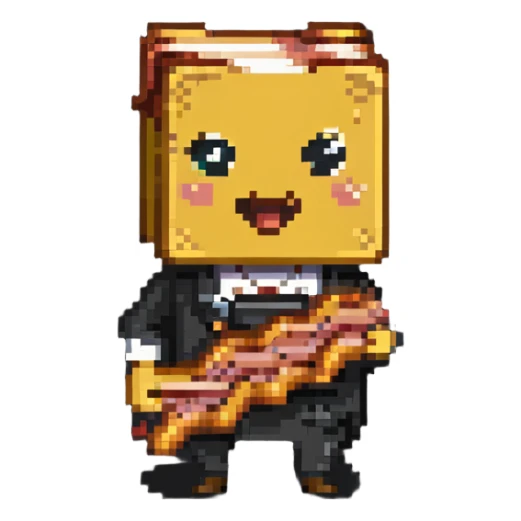 sarcasm emoji with a slice of bacon sticker