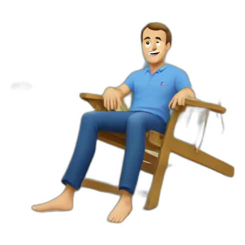 Macron en vacances sur la tour effel sticker