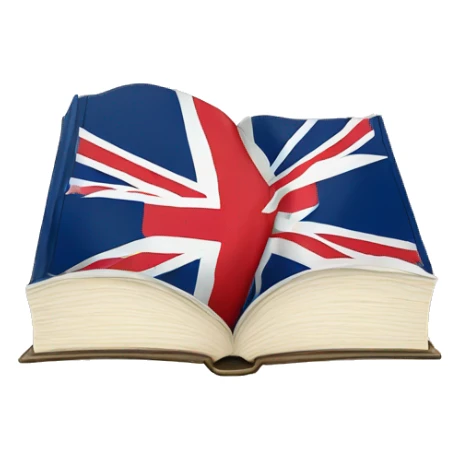 book with English flag sticker