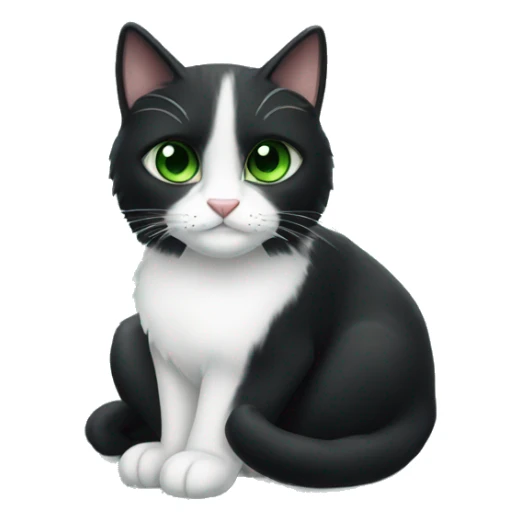 Tuxedo cat with green eyes sticker