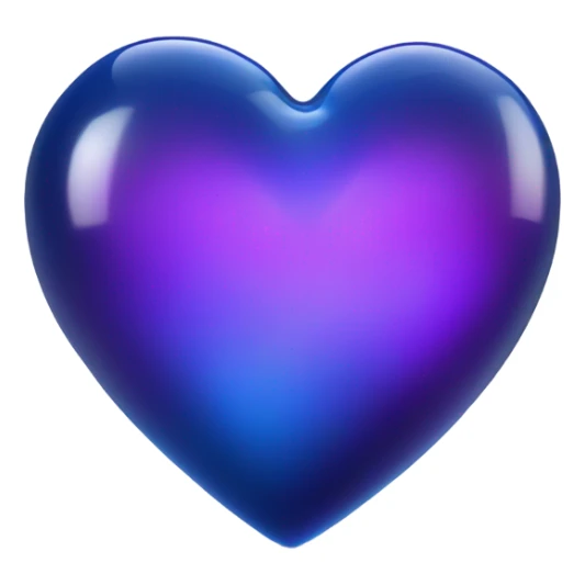 Neon glass cobalt heart  sticker