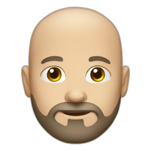 Bald white man with beard sticker