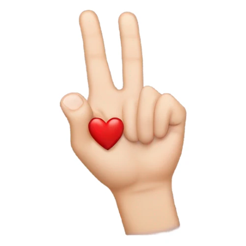 love heart hand emoji but middle finger instead of index sticker