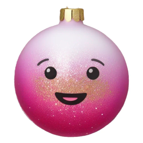 Pink ombre Christmas ornament with glitter  sticker