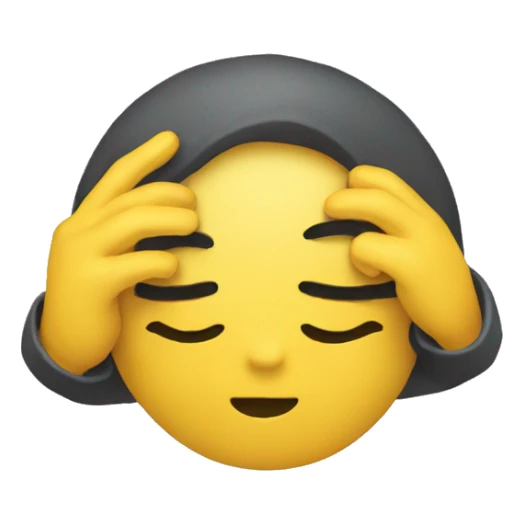 Hands in head circular yellow emoji sticker